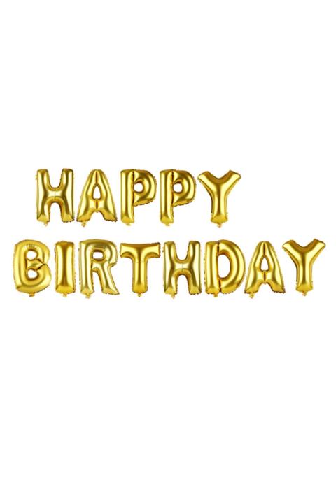 Kastore Parti Altın Renk Happy Birthday Folyo Doğum Günü Balonu 35 cm