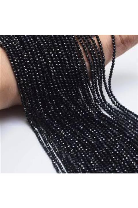 yiğit aksesuar 4 Mm Kristal Boncuk Siyah (5 Dizi)