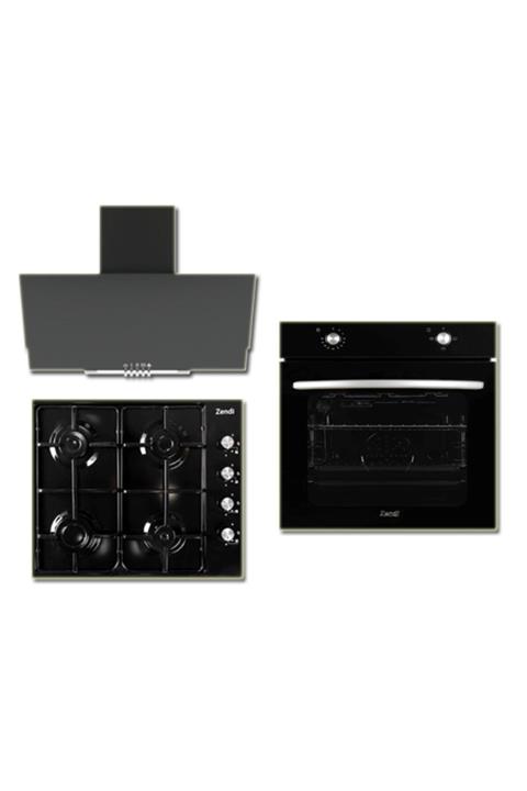 Zendi Ankastre 3'lü Set Davlumbaz Ocak Fırın