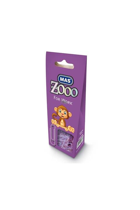 Mas Zoo Karton Pakette Plastik Kaplı Ataş (no:3 Mor)