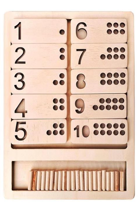 WoodyLife Ahşap Sayı Çubukları Yerleştirme Eğitici Çocuk Oyuncak Montessori