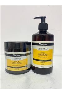 Marjinal Rainbow Botox Milk & Honey Boyalı Ve Kuru Saçlar Için Saç Bakım Şampuanı 500 Ml + Saç Maskesi 500 Ml