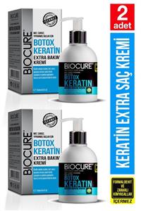 Biocure Botoks Keratin Extra Saç Bakım Kremi Hair Botox / Onarıcı, Yapılandırıcı, Dolgunlaştırıcı 2 Adet