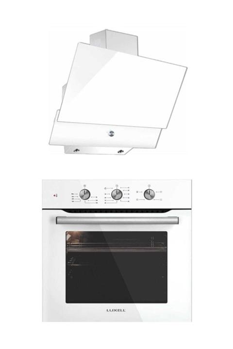 Luxell White Argento Button Ikili Ankastre Set