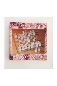 SATRANÇ Kristal Cam Takımı (GLASS CHESS) 20 Cm Süper Lüx