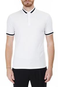 Armani Exchange Erkek Beyaz Regular Fit Düğmeli Polo Yaka T Shirt 3hzflb Zjh4z 1100