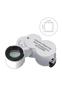 Profisher 45x 22mm Katlanır Ölçekli Optik Lens 2 Beyaz Led 1 Uv Led Işıklı