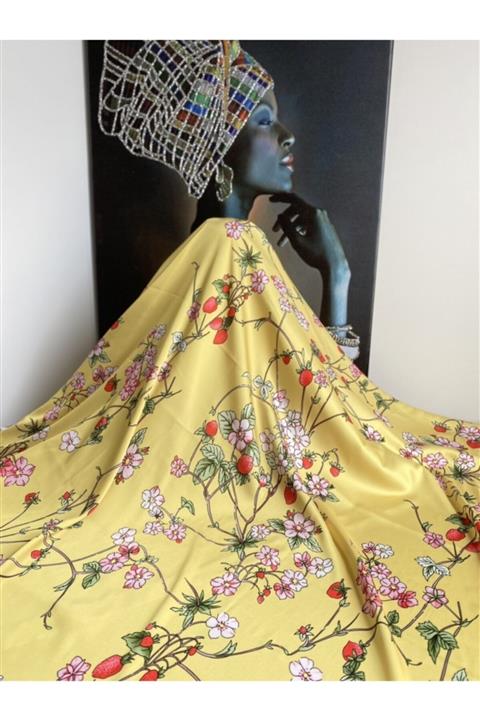 Hayalet kumaş Çilekli Ipek Saten