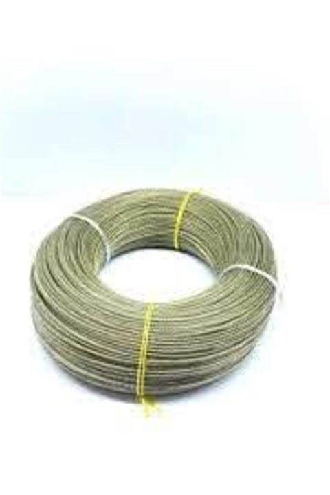 AKSUFEZ Çelik Halat Izoleli Çelik Çamaşır Ipi 4mm 50 Metre Çelik Halat Izoleli 4mm