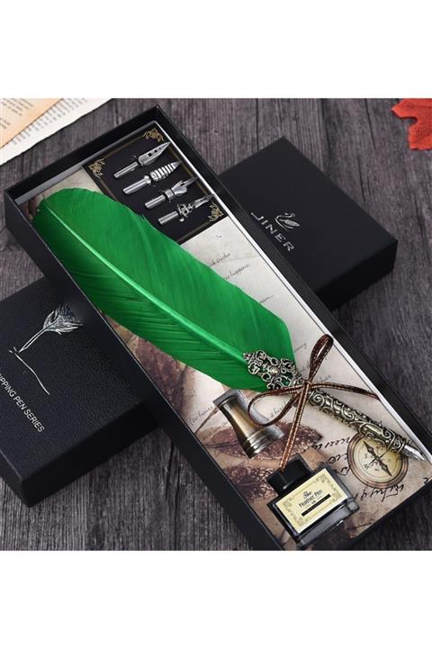 VOX Antik Tüy Calligraphy Divit Kalem Seti (yeşil)