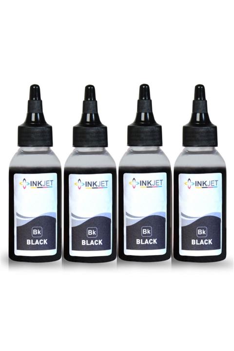 HP Tüm Modeller Ile Uyumlu 4 Adet 100 Ml Siyah Mürekkep
