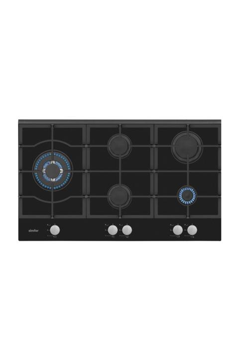 Simfer 3915 Wok Gözlü Siyah Cam Ankastre Ocak