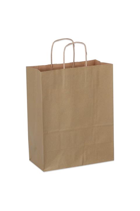 paketlemetezgahı Gold Kraft Saplı Kağıt Çanta 25 Adet 32x41x12