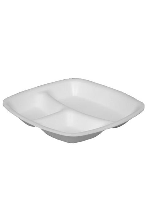 Anı Üç Gözlü Kapaksız Köpük Tabak - 100'lü