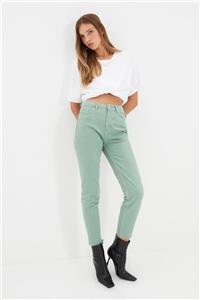 TRENDYOLMİLLA Haki Yüksek Bel Mom Jeans TWOAW22JE0481