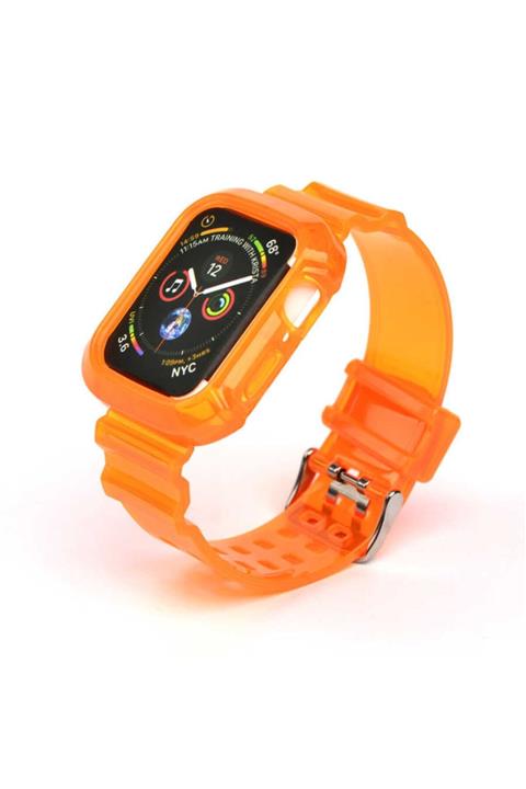 Nezih Case Kayış/kordon Ve Kasa Koruyucu Apple Watch Seri 2/3/4/5/6 40mm Turuncu (SAAT DEĞİLDİR)