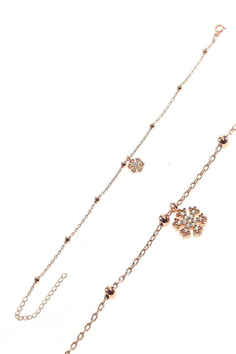 Söğütlü Silver Gümüş Kar Tanesi Ve Toplu Zincir Halhal