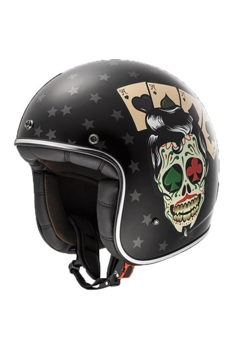 LS2 Bobber Tattoo Siyah Kask