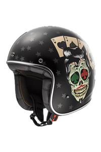 LS2 Bobber Tattoo Siyah Kask