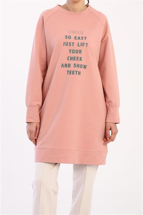 ALLDAY Kadın  Pudra Penye Reglan Kol Sweat