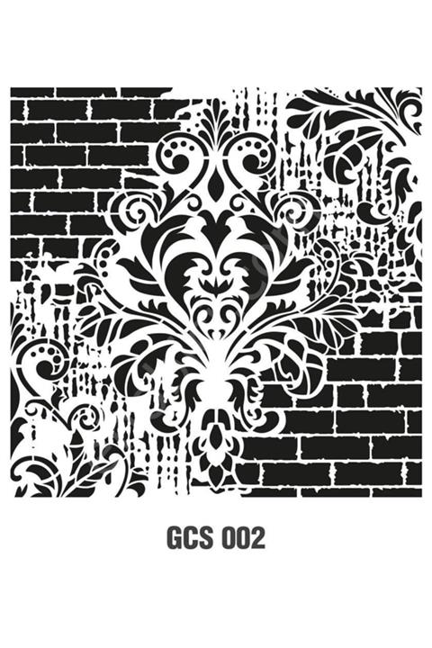 Cadence Grunge Duvar Stencil 45x45 - Gcs-002