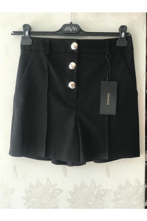 Dilvin Düğmeli Yüksek Bel Şort