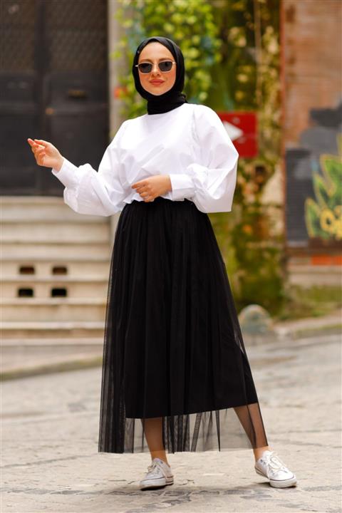 benguen 4440 Tül Detayli Etek