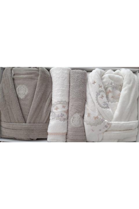 Pupilla Collection Pupilla Beyza Bambu Aile Bornoz Seti