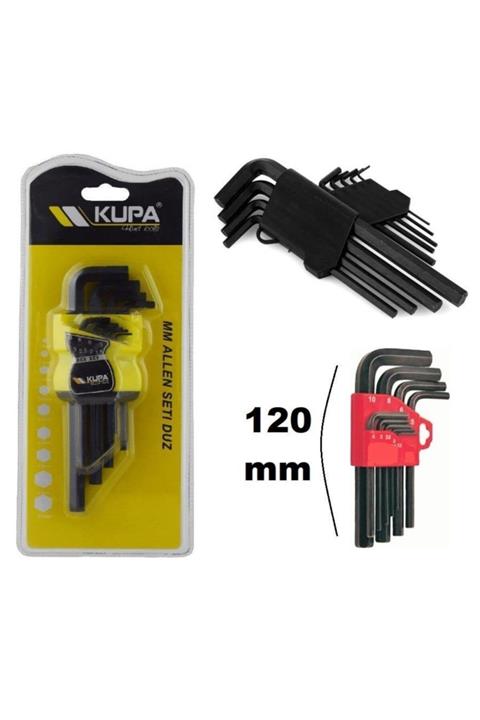 Kupa Alyan Anahtar Takımı 120 Mm. - 9 Parça Alyen