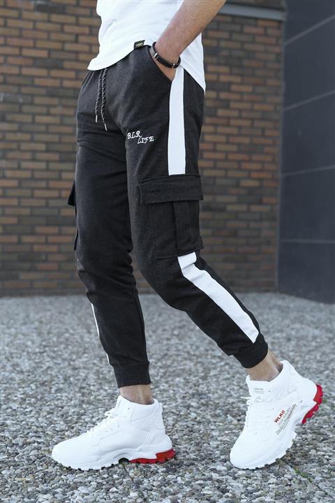 Oksit Kaiden Şerit Detaylı Kargo Cep Paçası Lastikli Eşofman Altı