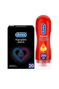 Durex Karşılıklı Zevk Geciktiricili Prezervatif 20'li+kayganlaştırıcı&masaj Jeli Hassas Ylang 200ml