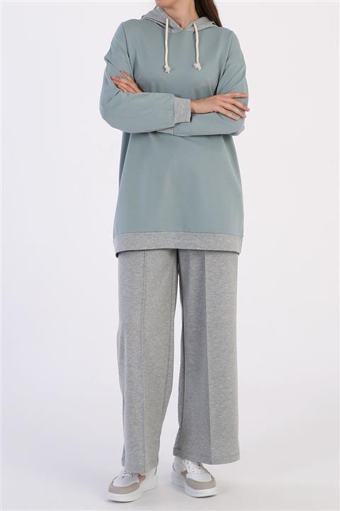 ALLDAY Mint Garnili Kapüşonlu Sweatshirt