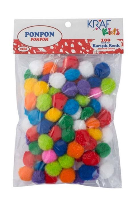 KRAF Kids Ponpon 2 Cm 100`lü Px