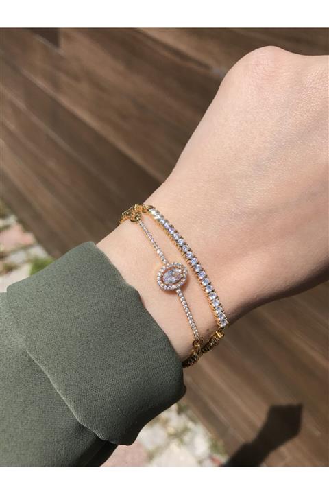 EuroGold Kadın 2’li Altın Kaplama Bileklik Seti