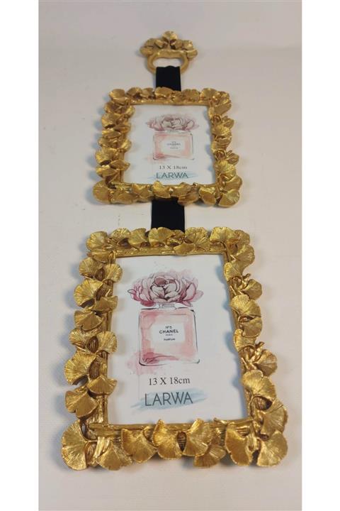 Teşup Polyester Fotoğraf Çerçevesi ,resim Çerçvesi ,larwa Inci 2 Li Gold