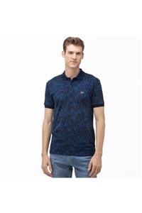 Lacoste Erkek Slim Fit Slim Fit Desenli Lacivert Kısa Kollu Polo Yaka T-Shirt PH0061