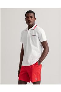 Gant Erkek Beyaz Baskılı Regular Fit Polo