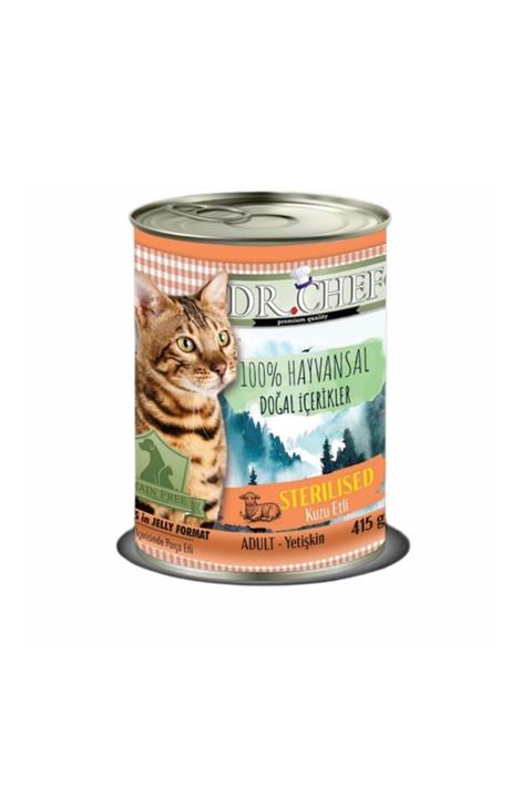Dr.Chef Dr. Chef Sterilised Kuzu Etli Kısırlaştırılmış Tahılsız Kedi Konservesi 415 Gr X 24 Adet