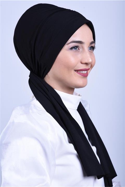 Gültopu Eşarp & Şal Kadın Dubai Bone Şal, Günlük Düz Siyah Renk Baş Örtüsü Tesettür Giyim