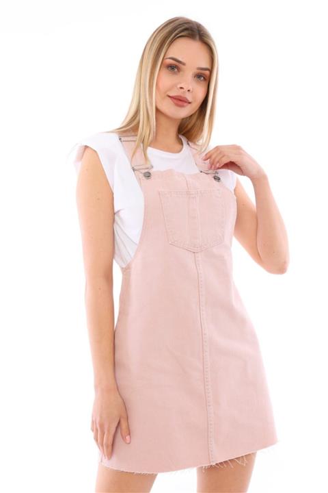 LB Laluna Butik Kadın Pudra Salopet Bahçıvan Tulum