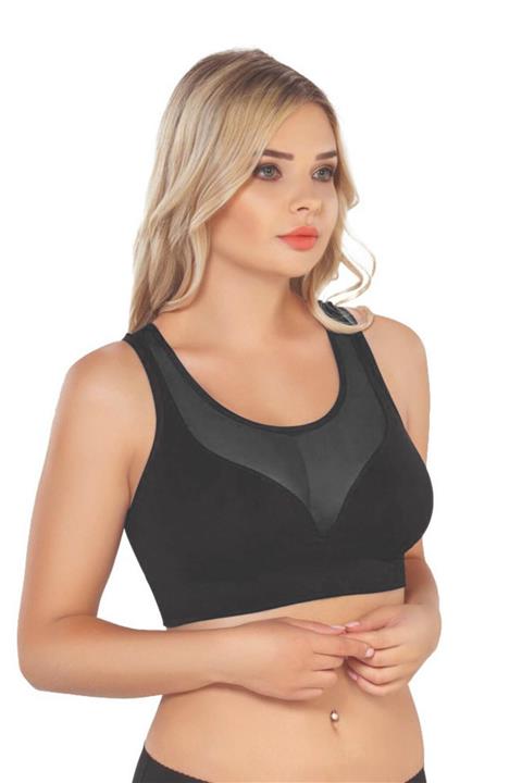 Emay Siyah 4028 Seamless Tül Toparlayıcı Sütyen Korse