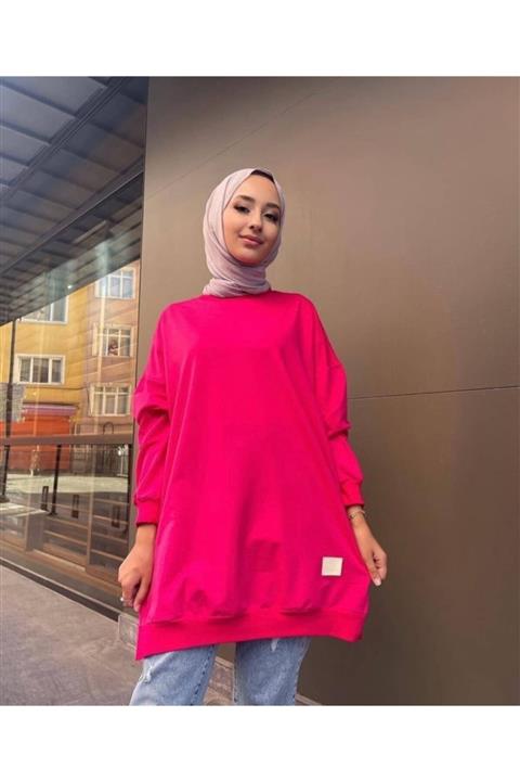 Trzım giyim Kadın Fuşya Uzun Sweatshirt