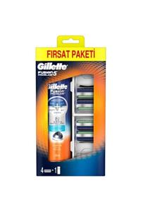 Gillette Fusion Proglide 4'lü Bıçak + Fusion Proglide Jel 200 ml