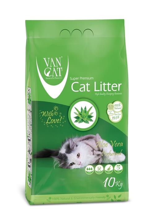 Vancat 10 Kg Topaklanan İnce Tane Aloevera Kokulu Kedi Kumu