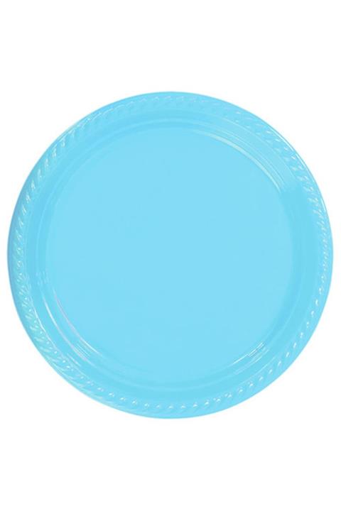 HİLALSHOP Açık Mavi Plastik Tabak 22 Cm 25li