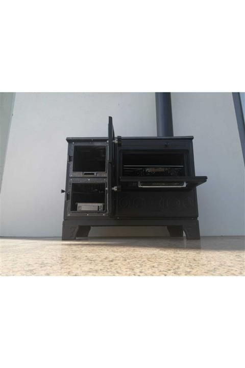 dorello Mat Siyah Mf68 Model Soba Kuzine Soba 40 Cm Fırınlı Soba Yeni Camlı Model 2021 Model Yay Kapaklı