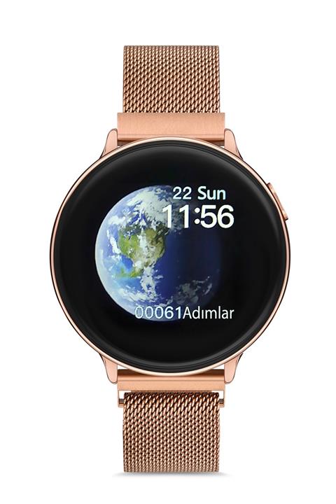 Spectrum Woom Watch - Ios Android S20 Rose Gold Akıllı Saat Nabız Adım Uyku Tansiyon Ekg