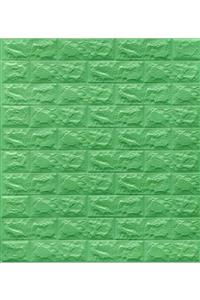 Renkli Duvarlar Kendinden Yapışkanlı Sünger Yeşil Tuğla Duvar Paneli 70x77 Cm 6 Adet