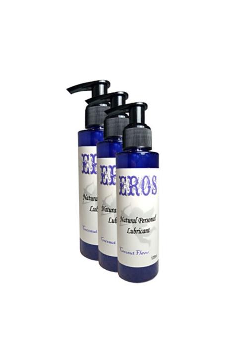 Eros Coconut Flavor Natural Personal Lubricant 125ml Hindistancevizi Aromalı Kayganlaştırıcı 3 Adet