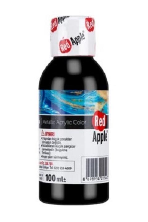 Red Apple Metalik Akrilik Boya Siyah 100 gr. Ra110-76